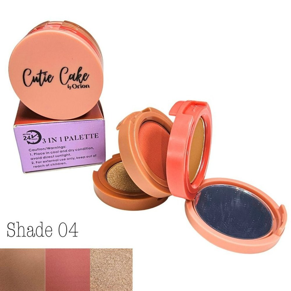 Cutie Cake Mini Eyeshadow Palette Highlighter Contour Blush Makeup Set #04